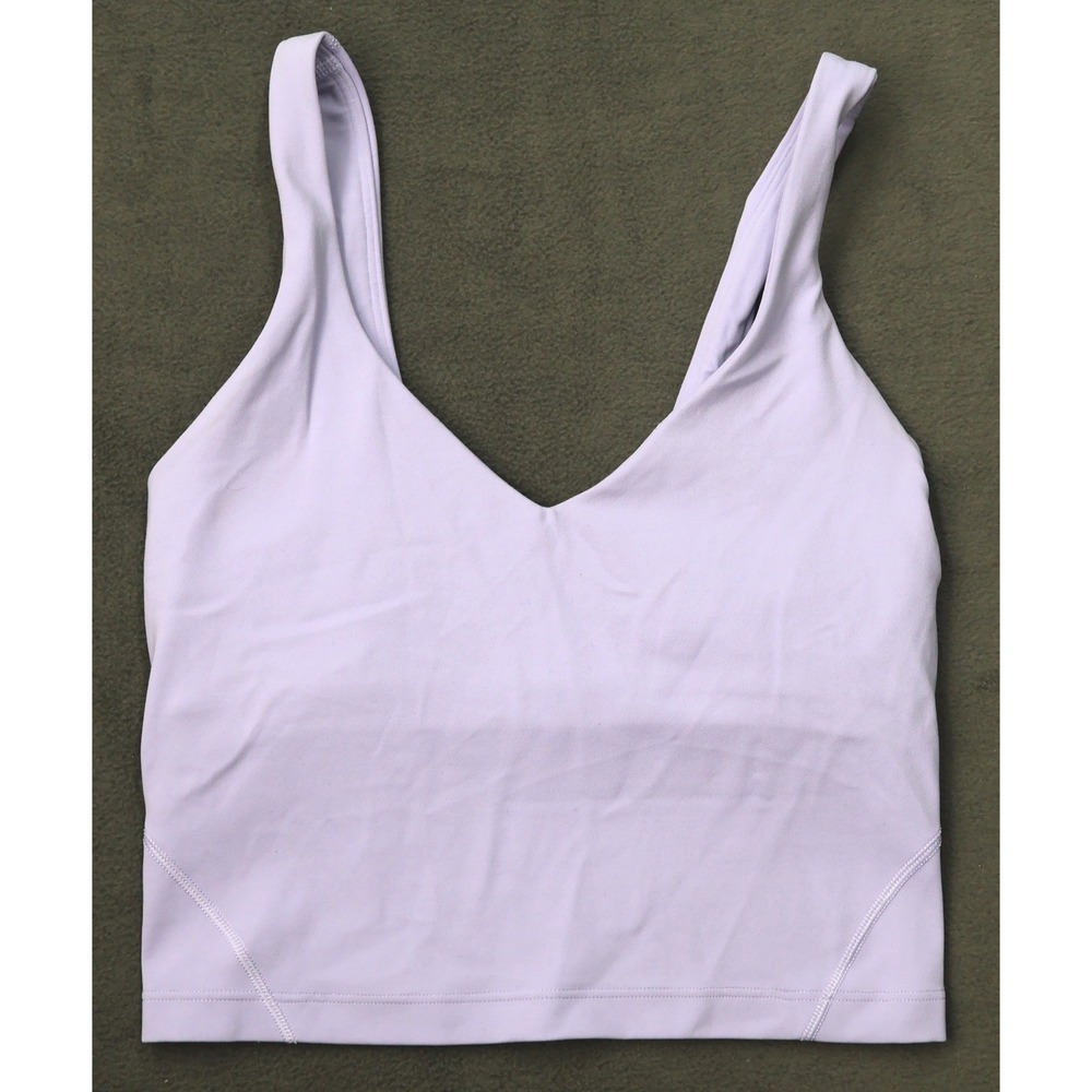 Lululemon Align Tank Top Womens 2 Lilac Purple Excellent Nulu Cropped V-Neck